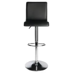 Spectrum High Back L Shaped Air Lift Adjustable Height Barstool Black/Metal - Winsome