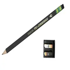 Ticonderoga Tri-Write Triangular Pencils with Erasers, No 2 Tip, Black, Pack of 12