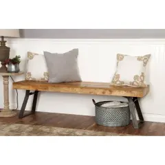 Natural Solid Wood Bench Light Brown - Olivia & May