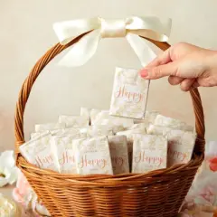 Blue Panda 60 Count Bulk Wedding Tissues Packs for Guests, For Your Happy Tears, Individual Pocket Size Facial Tissues, 10 Sheets Each, 2.9 x 2"