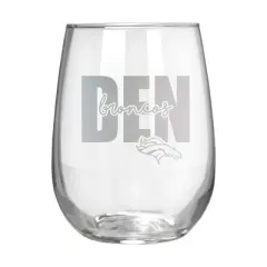 NFL Denver Broncos The Vino Stemless 17oz Wine Glass - Clear