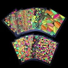 Wrapables 24 Sheets Neon Party Nail Sticker Sheets Nail Art Sheets