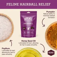 Hemp Well Hairball Cat Soft Chews - For Digestion & Gut Health - 60 ct.