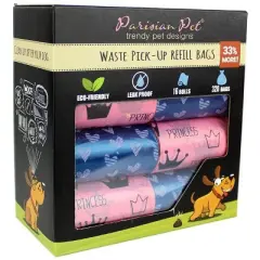 Parisian Pet 'Princess Hearts' Waste Bags for Dogs & Cats - Eco-Friendly, Durable, Leak-Proof Pink Pet Waste Bags