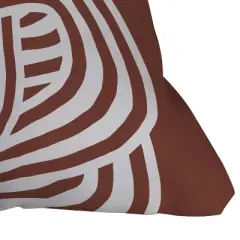 16"x16" Deny Designs Little Dean Line Art Sculpt in Umber Square Outdoor Throw Pillow Orange