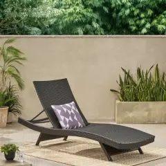 GDFStudio Olivia Outdoor Wicker Armless Adjustable Chaise Lounge