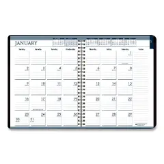 Recycled Wirebound Weekly/Monthly Planner, 11 x 8.5, Black Cover, 12-Month (Jan to Dec): 2026