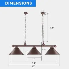GSE 56" Hanging Billiard Pool Table Lights for 7ft/8ft Pool Tables