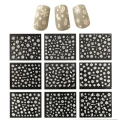 Wrapables Snowflakes Nail Stickers Nail Art 3d Nail Decals, 12 Sheets