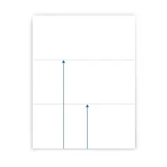 5pk 500 Sheets/Pack 20lb 3.66" and 7.33" Horizontal Perforated Paper 8.5"x11" White - PrintWorks