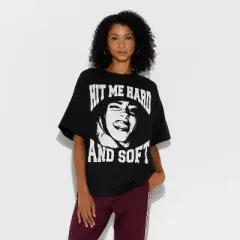 Women's Billie Eilish Hit Me Hard and Soft Oversized Short Sleeve Graphic T-Shirt - Black
