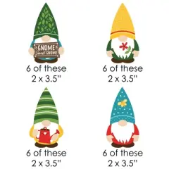 Big Dot of Happiness Garden Gnomes - Paper Straw Decor - Forest Gnome Party Striped Decorative Straws - Set of 24