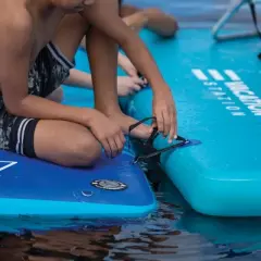 WOW Inflatable Drop Stitch Vacation Station Deck Pad Float - Blue