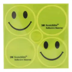 M-Wave 3M Scotchlite Reflective Sticker Set, Hi Vis Yellow, Smiley Face