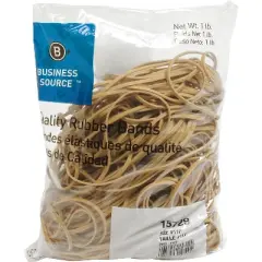 Business Source Rubber Bands Size 117B 1 lb. 200/Bag 7"x1/8" Natural Crepe 15729