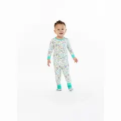 Sleep On It Infant/Toddler Boys Neon Zoo Snug Fit 2-Piece Pajama Sleep Set With Matching Socks