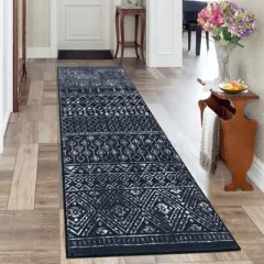 Boho Area Rug Non Slip Washable Floor Mat Non Shedding Soft Bedroom Rug Low Pile Indoor Print Decorative Rug for Kitchen Bedroom Living Room
