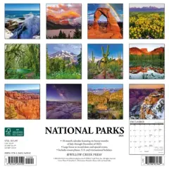Willow Creek Press 2024 Wall Calendar 12"x12" National Parks
