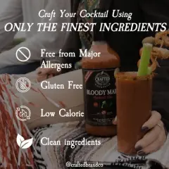 Crafted Cocktails Gold Medal Winning Bloody Mary Mix: 2 Pack:&nbsp; 50 Calories Per Serving, Tomato, Horseradish, Worcestershire and Spices for Great Taste