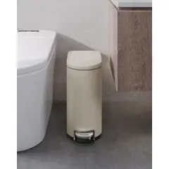 2.6 Gallon / 10 Liter Stainless Steel Bathroom Trash Can with Lid, Slim Waterproof Garbage Can for Bedroom