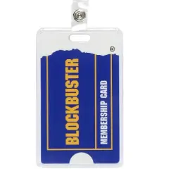 Blockbuster Torn Ticket Rubber Badge Reel and ID Holder Retractable Lanyard