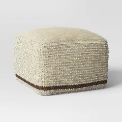 Branchville Square Pouf Cream Boucle - Threshold&trade;: Transitional Style, No Assembly, Cotton & Wool Blend
