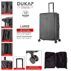 DUKAP STRATOS Lightweight Hardside Large Checked Spinner Suitcase