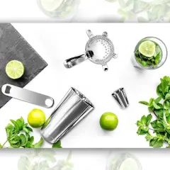 NutriChef Mixology Bartender Cocktail Shaker Set - Includes 15 & 30 oz Stainless Steel Shakers