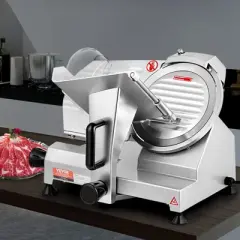 VEVOR Commercial Meat Slicer, 200W Electric Deli Food Slicer, 350-400RPM Meat Slicer with 8" Carbon Steel Blade, 0 - 0.47 inch