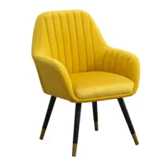Tuchico Contemporary Velvet Upholstered Accent Chair, Yellow