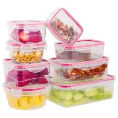 Lexi Home Plastic Containers with Snap Lock Lids (Set of 8)