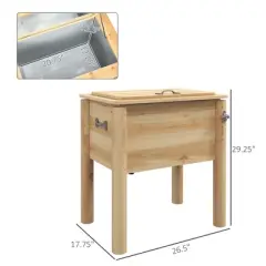 Wooakway 54 QT Hard-Sided Wood Cooler Box with Bottle Opener Ice Chest with Drainage Plug Party Coolers for Gatherings