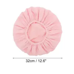 Unique Bargains Women Portable Stripe Shower Cap Pink 1 Pc