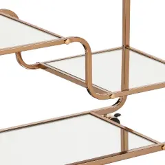 Marianne Mirrored Bar Cart Gold - Aiden Lane