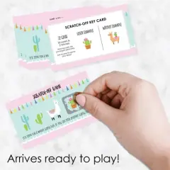 Big Dot of Happiness Whole Llama Fun - Llama Fiesta Baby Shower or Birthday Party Game Scratch Off Cards - 22 Count