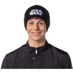 Star Wars Beanie Hat Embroidered Logo Cuff Knit Beanie Cap Black