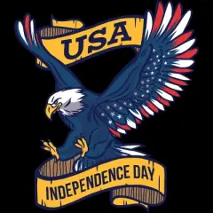 Women's Design By Humans July 4th Eagle USA Cartoon By TshirtforHumans Racerback Tank Top