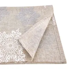 Saro Lifestyle Embroidered Snowflake Design Table Runner