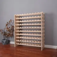 Itopfox Freestanding Wooden Wine Rack Cabinet, Stackable Storage Modular Countertop Holder for 100 Bottles