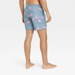 Men's 7" Flamingo Swim Shorts - Goodfellow & Co&trade; Blue
