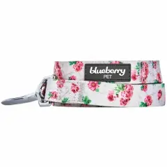 Blueberry Pet Durable Scent Inspired Rose Blossom Floral Print Dog Leash - Gray