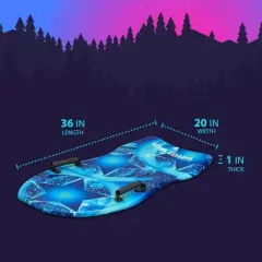 Slippery Racer Downhill Adults and Kids Foam Toboggan Snow Sled with Handles, 36"