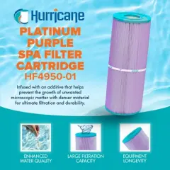 Hurricane 4 Pack HF4950-01P Platinum Purple Spa Filter Cartridge Replacement for PRB50-IN, Unicel C-4950, Filbur FC-2390, Dynamic Series IV DFM, DFML
