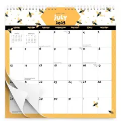 Plato Busy Bees Square Wire-O Calendar with Sticker Sheet July 2025 - December 2026