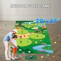 Vatos Outdoor Golf Chipping Game Mat with Club, Toy Sports Equipment Stick Chip Game