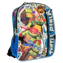 Accessory Innovations Teenage Mutant Ninja Turtles 5 PC Backpack Set, Raphael, Leonardo, Donatello, & Michelangelo16 School Bag, Blue