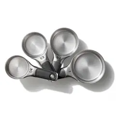 OXO 4pc Stainless Steel Magnetic Measuring Cups Set Black: Nesting Design, Dishwasher-Safe, Includes 1 Cup to 1/4 Cup