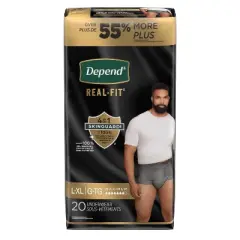 Depend Real Fit Men's Incontinence Underwear - Maximum Absorbency - L/XL - 20ct