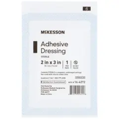 McKesson Adhesive Dressing Wound Pad, 2 in x 3 in