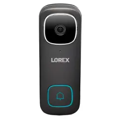 Lorex 2K QHD Wired Smart Video Doorbell with Person Detection (Black)
